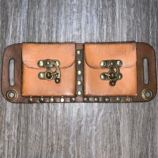 Bandolero style leather pockets