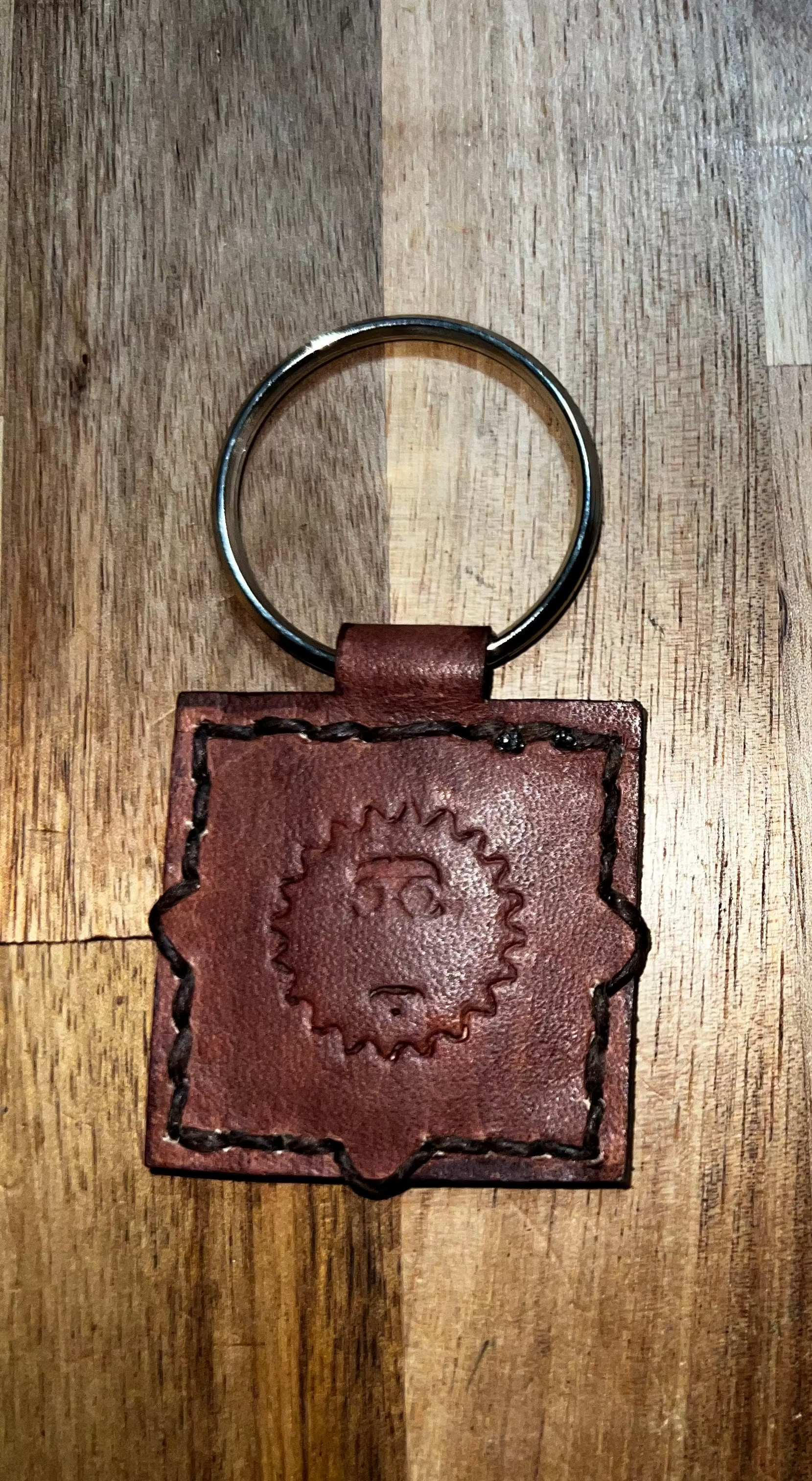 brown square keychain