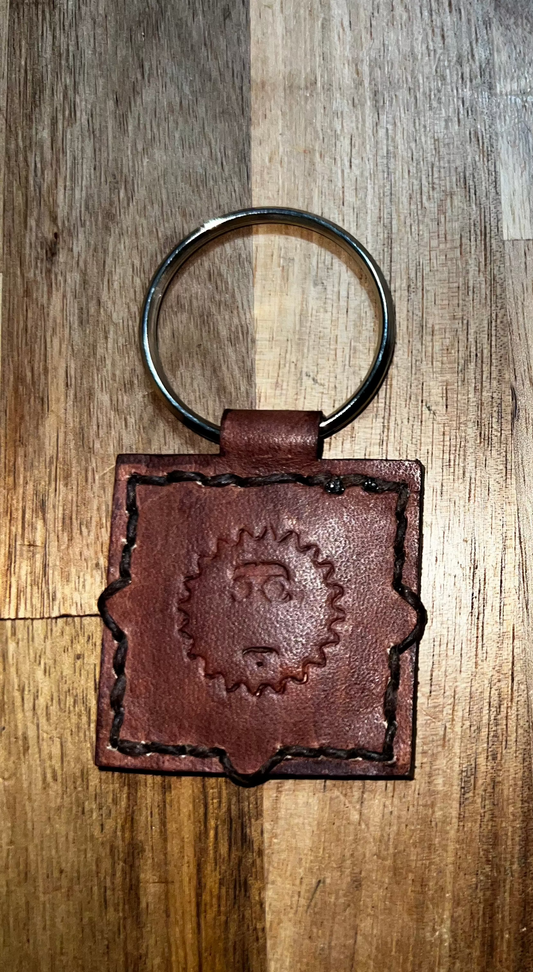 brown square keychain
