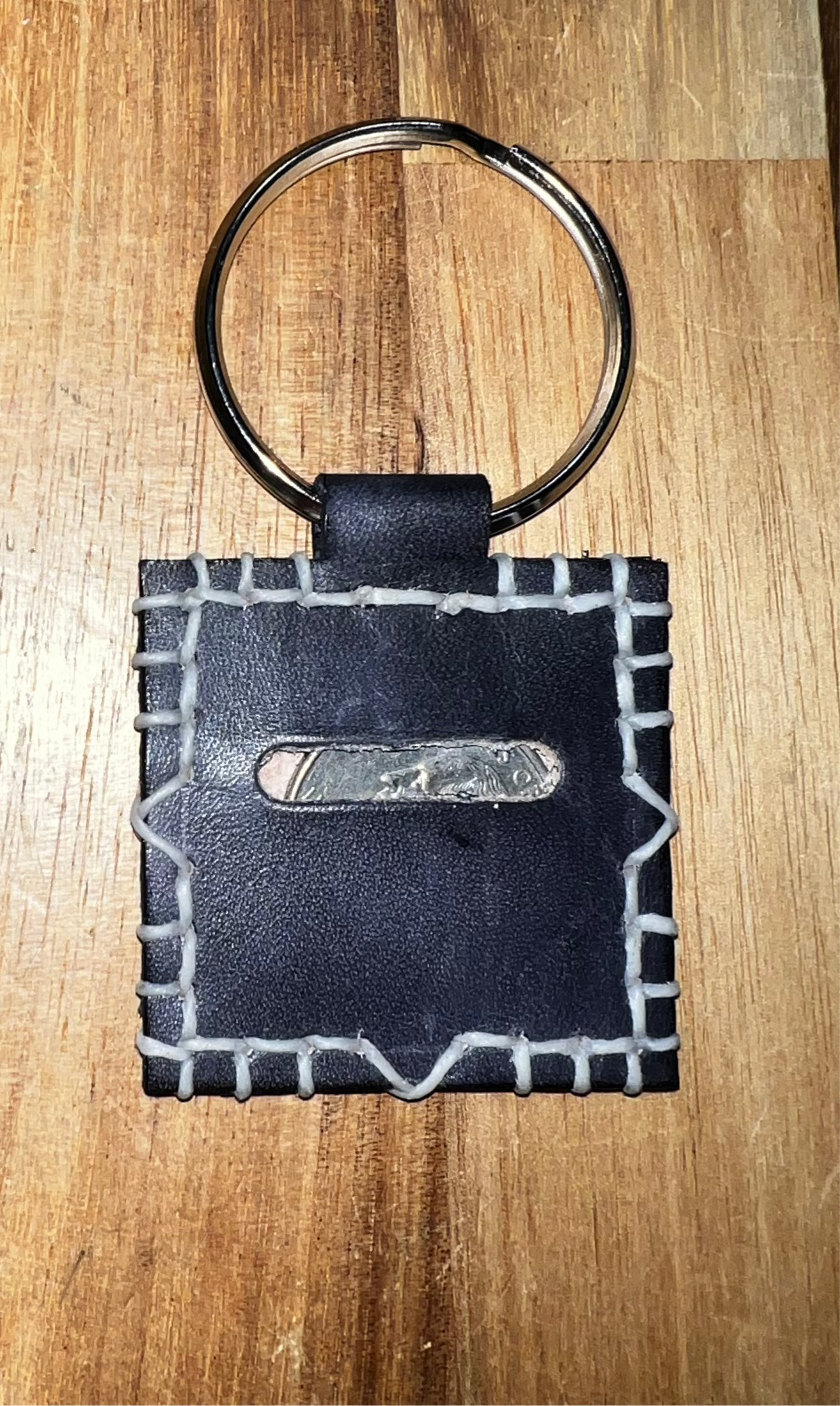 square keychain back