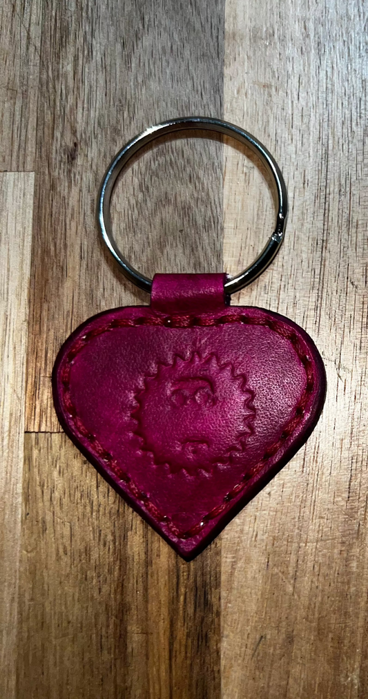 Coin keychain heart red