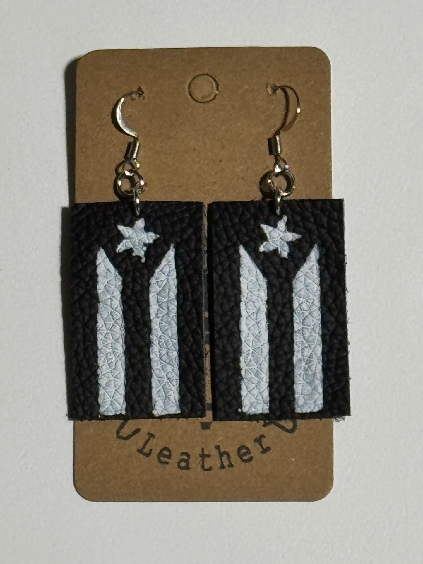 Black Leather Earring